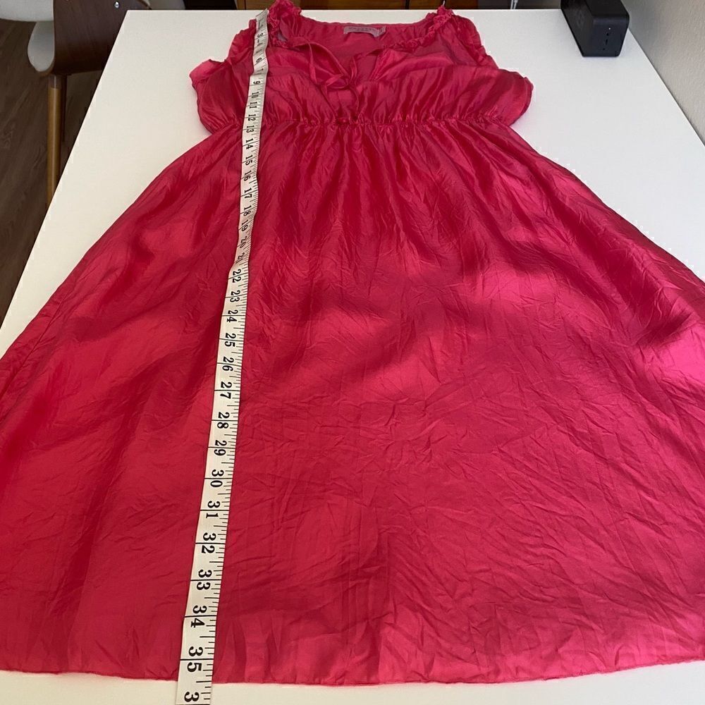 Calypso St Barth Silk Raspberry Pink Sleeveless Mini Dress Crinkle Ribbon Size S - Picture 9 of 13